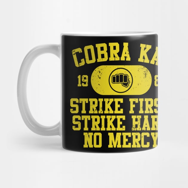 Cobra Kai Vintage Tee Motto (Fist) by finnyproductions